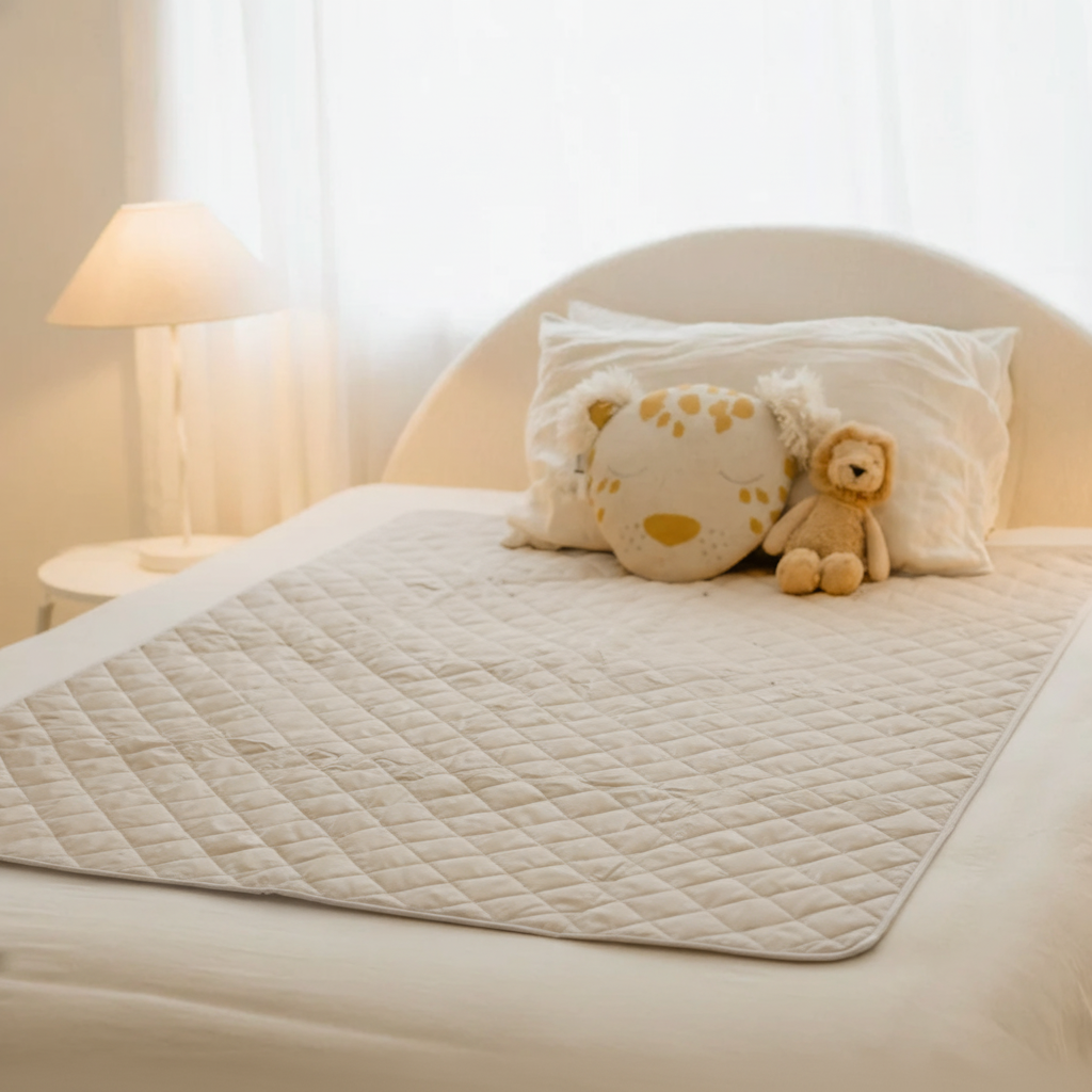 Rudie Baby leakproof bed guard in Beige, product shot