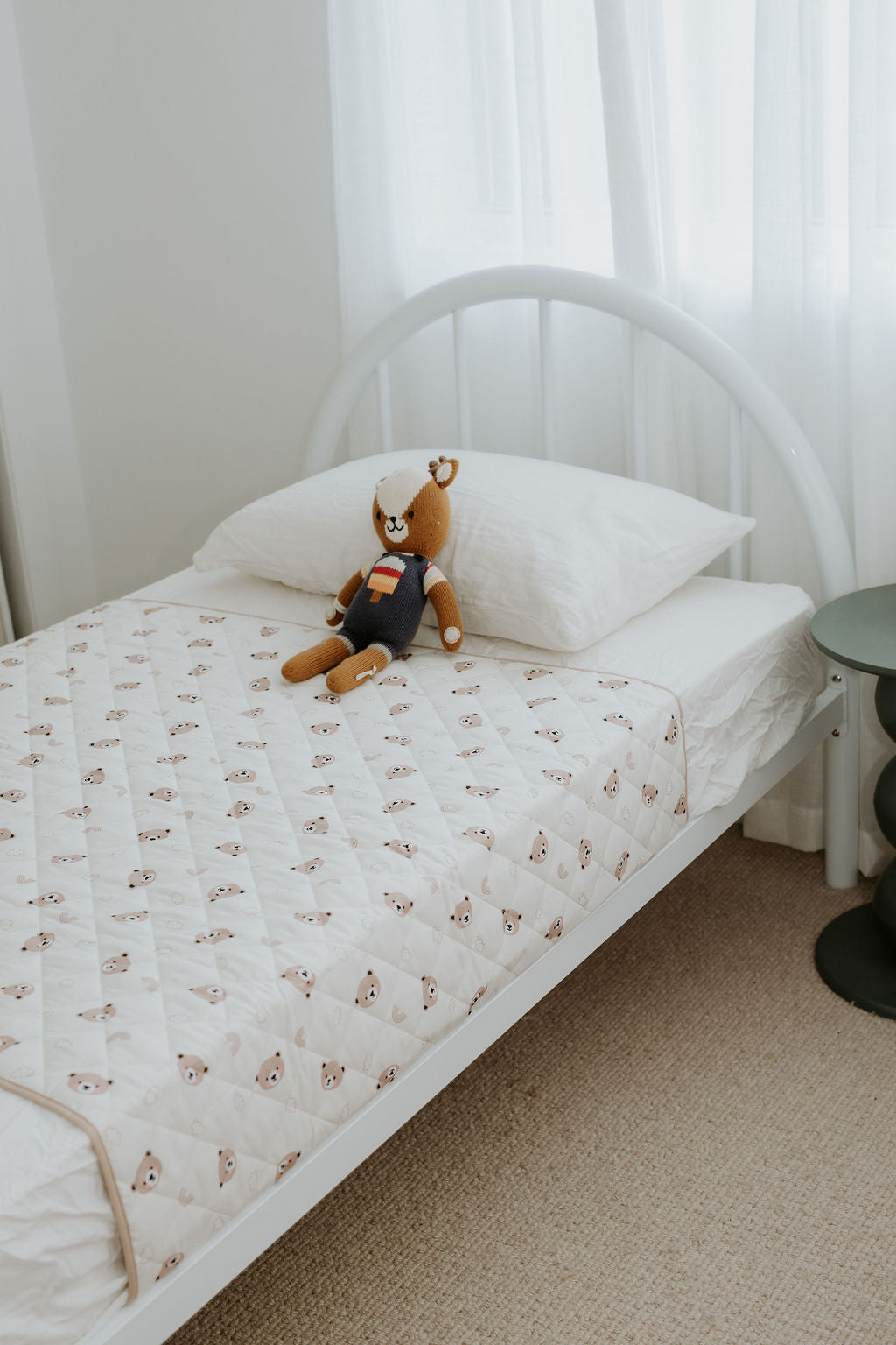 Rudie Baby Bobby's Complete Bundle lifestyle photo with Bobby Bear plush